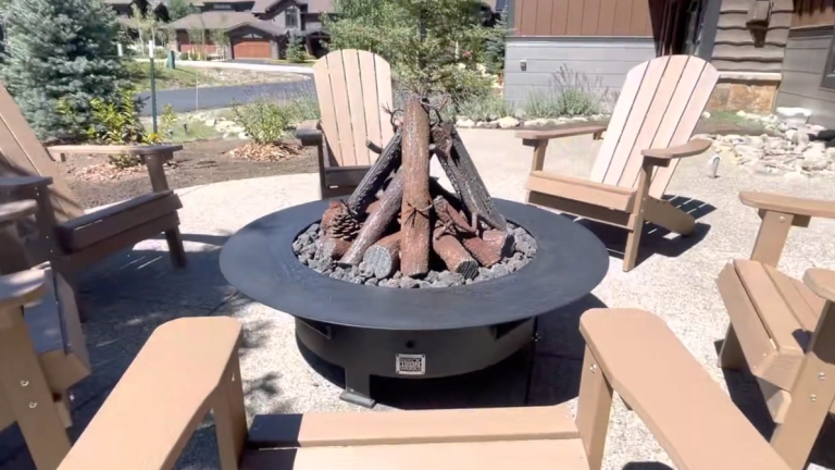 Handcrafted Breck Ironworks fire feature installation