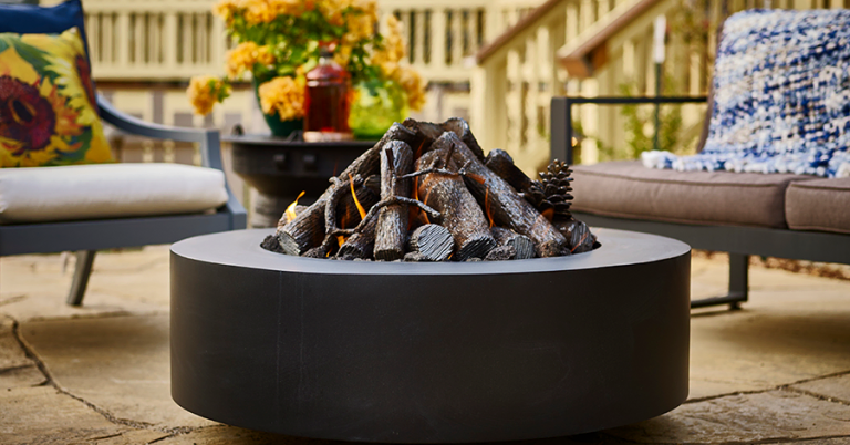 Handcrafted Breck Ironworks fire feature installation