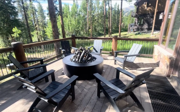 Handcrafted Breck Ironworks fire feature installation
